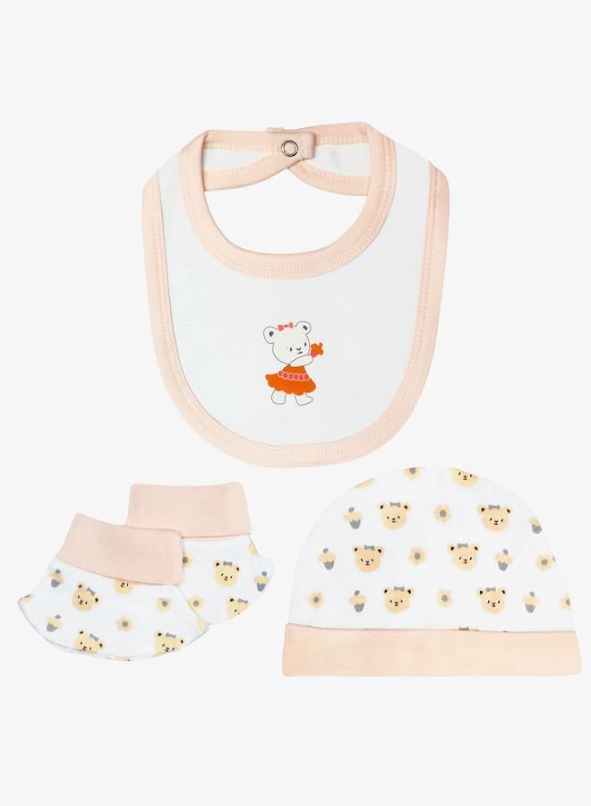 بابيز_بيسك طقم 5 قطع - مريلة، رومبر، قفازات، قبعة، وبدلة نوم - Image 4